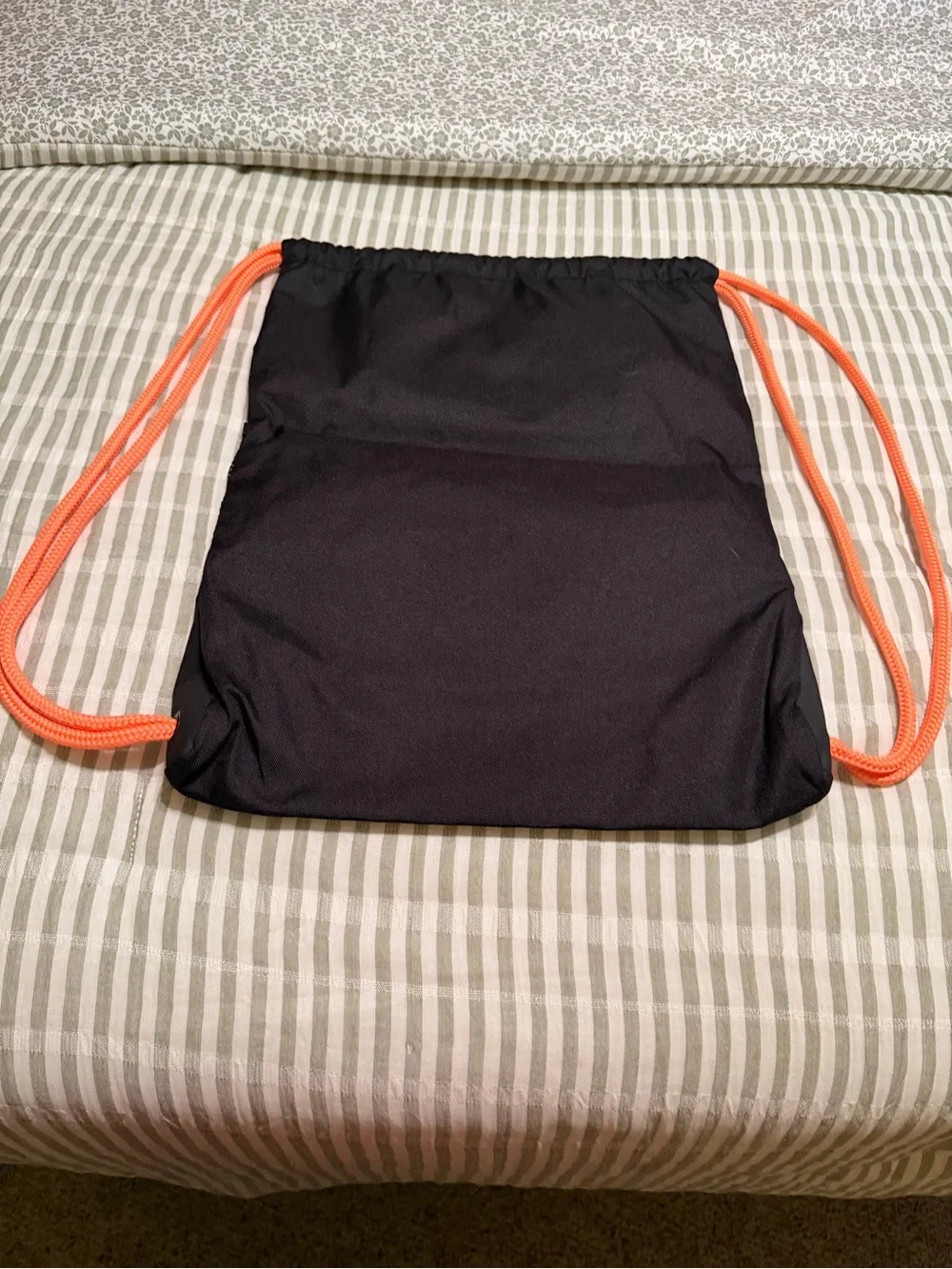 adidas Black Drawstring Bag with Orange Accents and Pink Trim - Picture 2 of 3